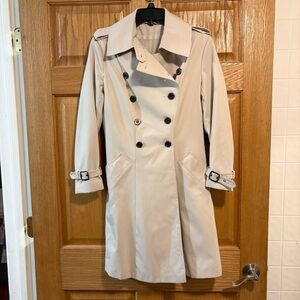 Vintage 70’s Sears Best Jr Bazaar Beige Jacket Belted Trench Coat Women’s Size 5